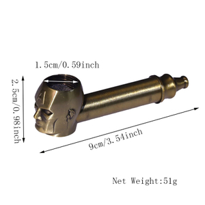 Length 3.5 Inches Bronze Antique Silver American Captain Shaped Tobacco Pipes With Stainless Steel Screen And Poker