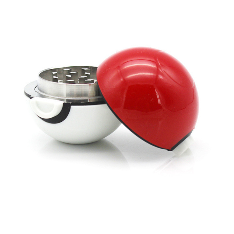 Funny 3 Parts 2 Inches Diameter Red Cartoon Pokemon Poke Ball Zinc Herb Grinders