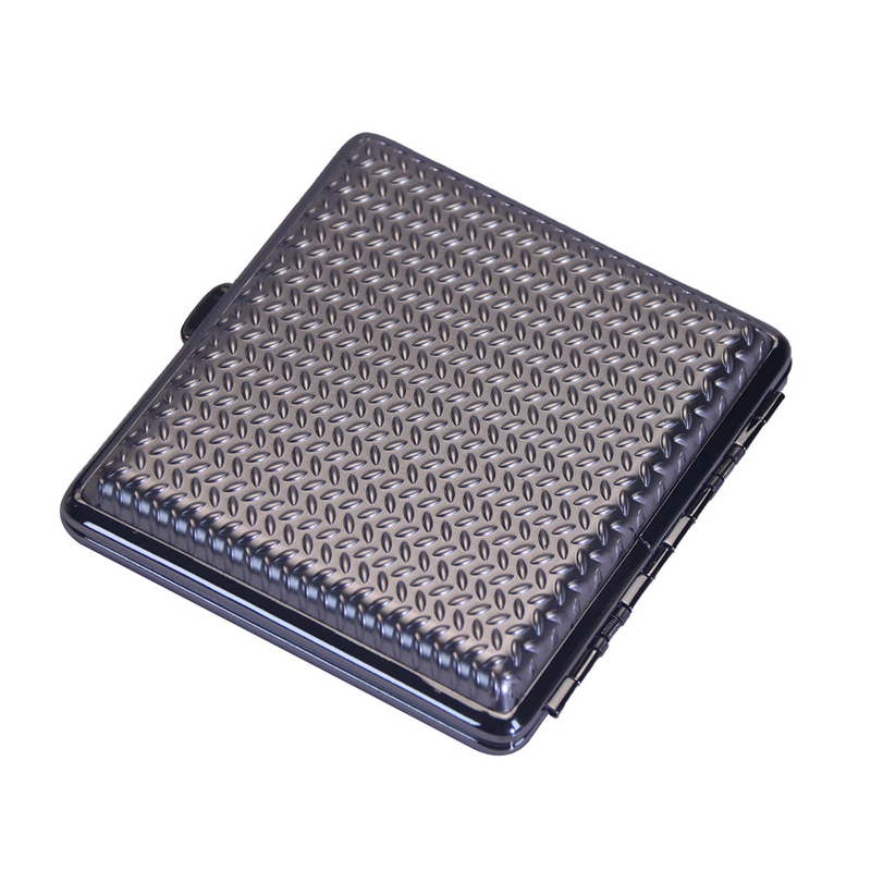 Push Open Lid Double Sided Metal Clip Metal Frame Raised Dots Plastic Sheets With Mirror 20 Cigarette Case