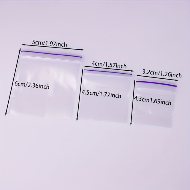 100pcs Pack 10 Micron Fluorescent Strip Thickness 1515 Zip Lock Baggies