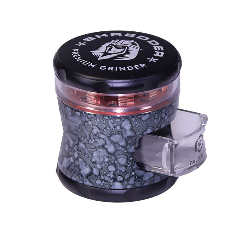 Herb Shredder 2.5 Inches Push Type Drawer Waist Shaped Imitation Wood Grain Visible Teeth 4 Layer Metal Weed Grinders With Gift Box