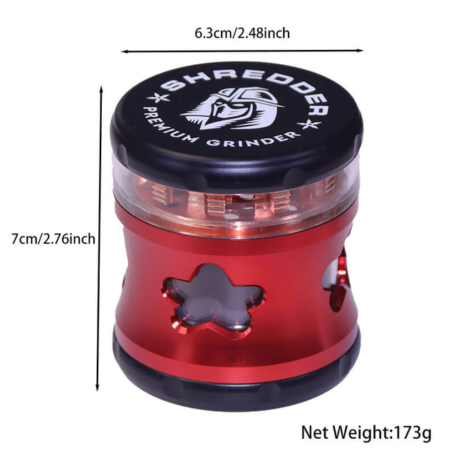 Herb Shredder 2.5 Inch Side Window 5 Pinted Stars Window 4 Layer Bamboo Shaped Teeth Herb Grinders With Gift Box