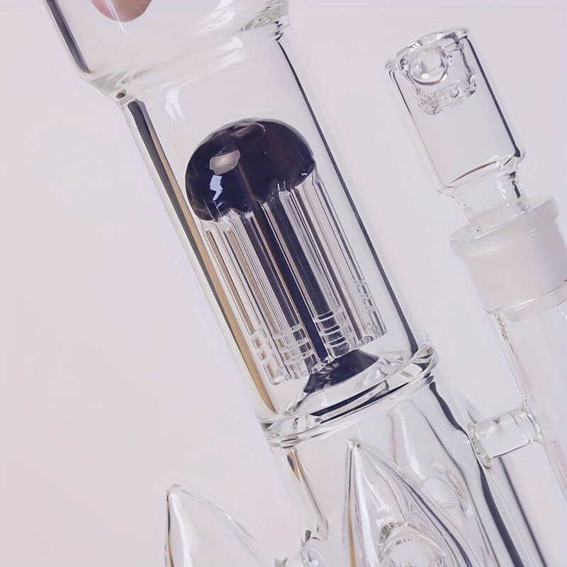 Tall 16" Rocket Shaped Multi Perculator Inside High Borosilicate Thickness Gear Shaped Base Glass Bongs with 19 Female Joint