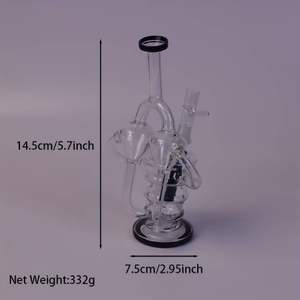 Tall 19.5" Multi-layer Filter Thickened Gear Shaped Base High Borosilicate Glass Bong with 19 Female Joint 10