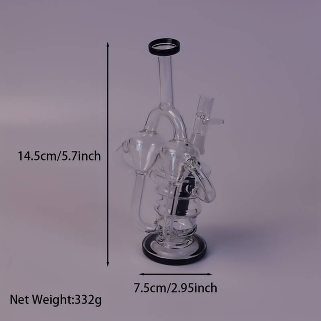 Tall 19.5" Multi-layer Filter Thickened Gear Shaped Base High Borosilicate Glass Bong with 19 Female Joint 10