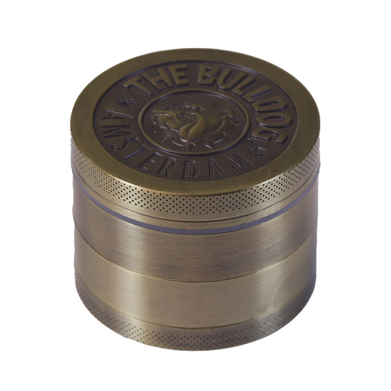 1.6 Inches 4 Layers Square Teeth Cylindrical Solid Embossed Puppy Top Zinc Alloy Spice Grinders