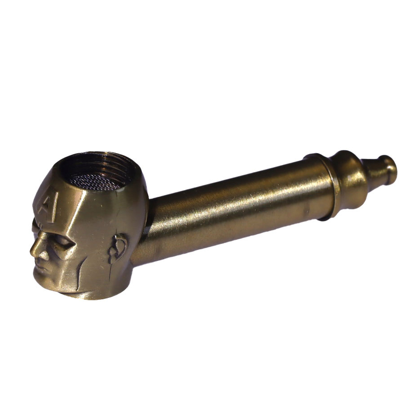 Length 3.5 Inches Bronze Antique Silver American Captain Shaped Tobacco Pipes With Stainless Steel Screen And Poker
