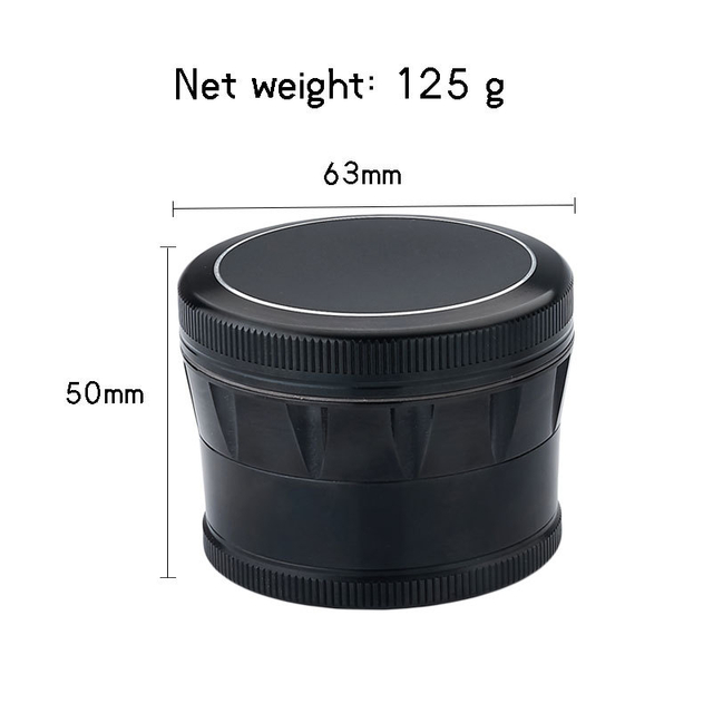 2.5 Inch Strong Magnetic Solid Cover Cone Shaped Vertical Knurling Strong Teeth 4 Parts Spice Aluminum CNC Grinders