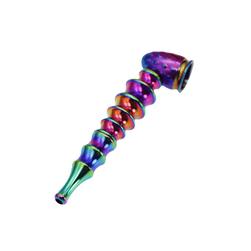 Blister Pack 3.84 Inch Rainbow Color Detachable And Easy-to-clean Bamboo Root Shaped Zinc Alloy Smoking Pipes With Pipe Screen Booklet