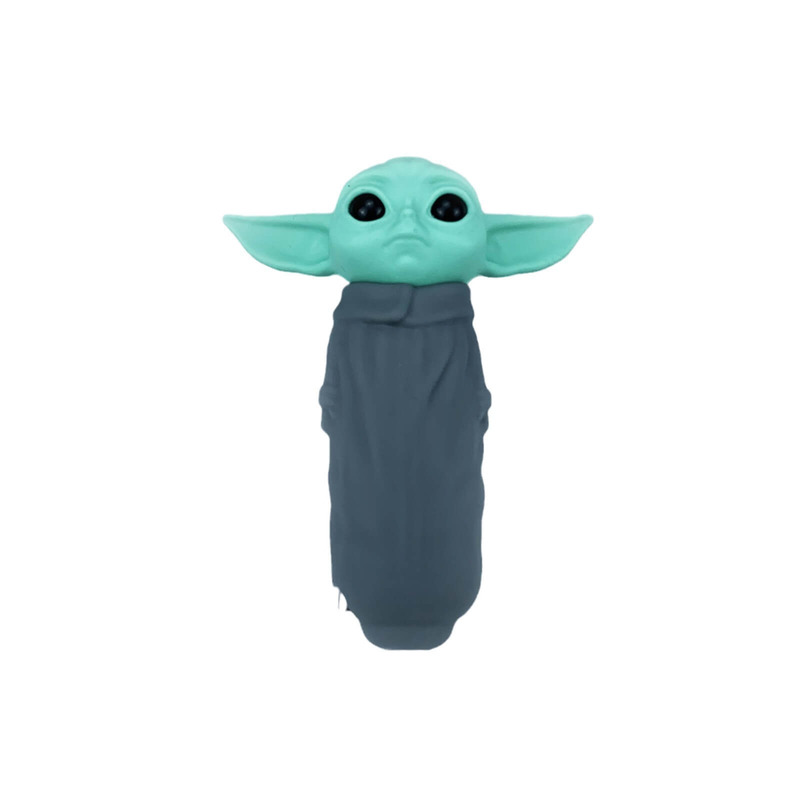 5 Inches Star Wars Yoda Shaped Glass Bowl Silicone Tobacco Smoking Pipes With Metal Spoon