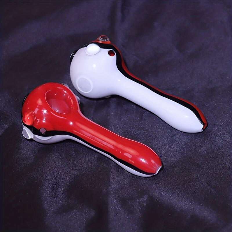 5 Inches Anti Slip Red Pokeman Ball Shaped Pyrex Glass Tobacco Smoking Pipes