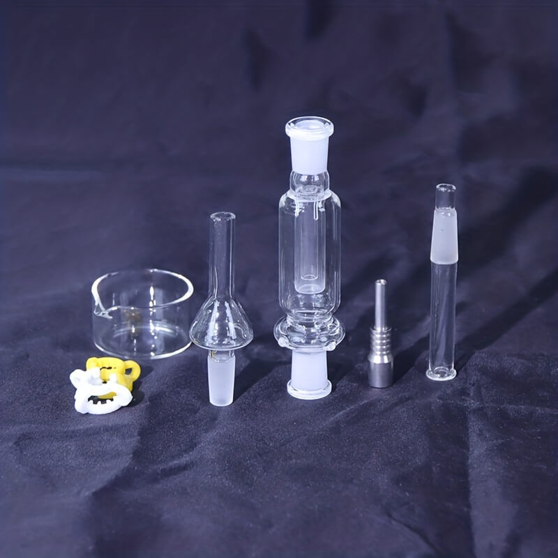 6 Pieces Red Box 10# Glass Honeydew Wax Nectar Collector Kit