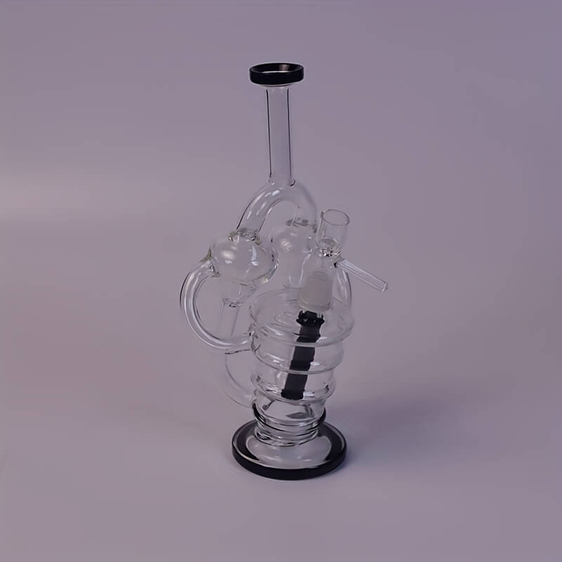 Tall 19.5" Multi-layer Filter Thickened Gear Shaped Base High Borosilicate Glass Bong with 19 Female Joint 10