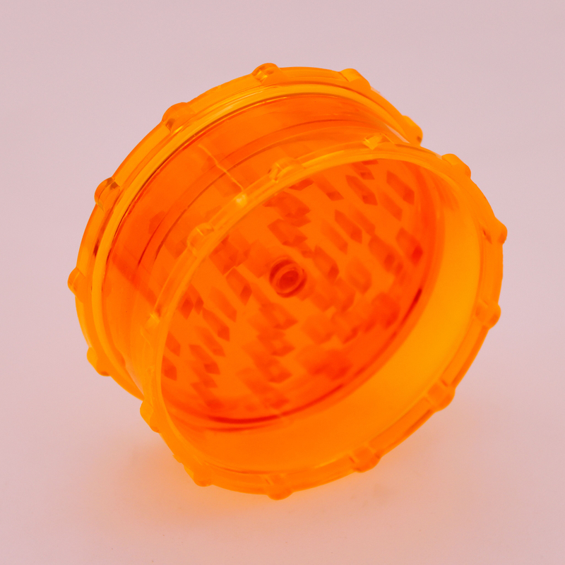 4 Inch 2 Parts Pyramid Shaped Teeth Plastic Jumbo Herb Grinders