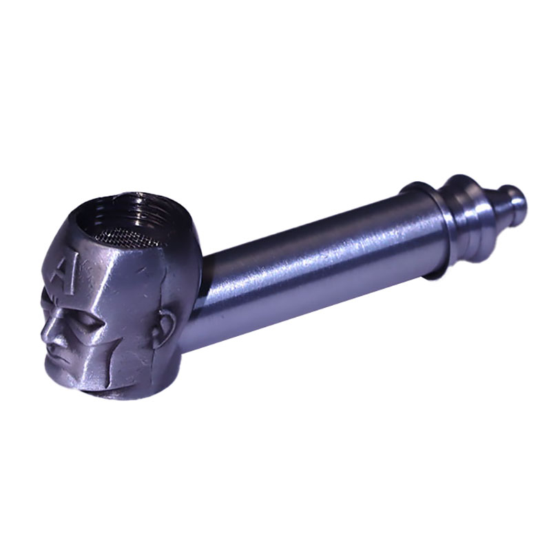 Length 3.5 Inches Bronze Antique Silver American Captain Shaped Tobacco Pipes With Stainless Steel Screen And Poker