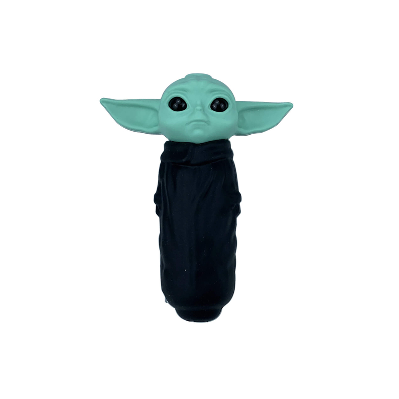 5 Inches Star Wars Yoda Shaped Glass Bowl Silicone Tobacco Smoking Pipes With Metal Spoon