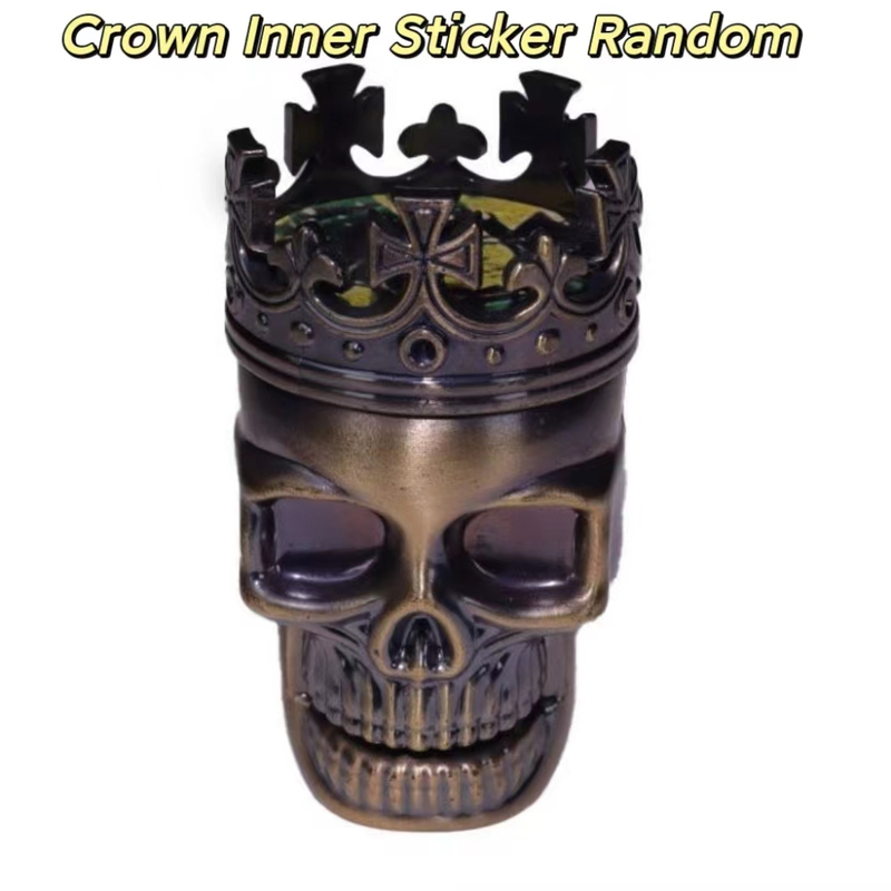 Movable Lower Jaw Tall 3.07 Inches 3 layers Crown King Skull Plastic Shell Metal Pyramid Teeth Weed Grinders