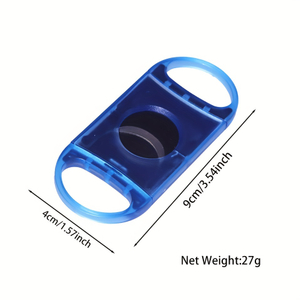 2 Pack 2.2CM 0.886 Inches Transparent Multi Color Double Side Blade Stainless Steel Cigar Cutters