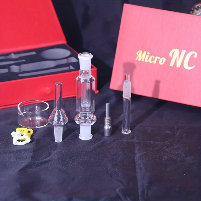 6 Pieces Red Box 10# Glass Honeydew Wax Nectar Collector Kit