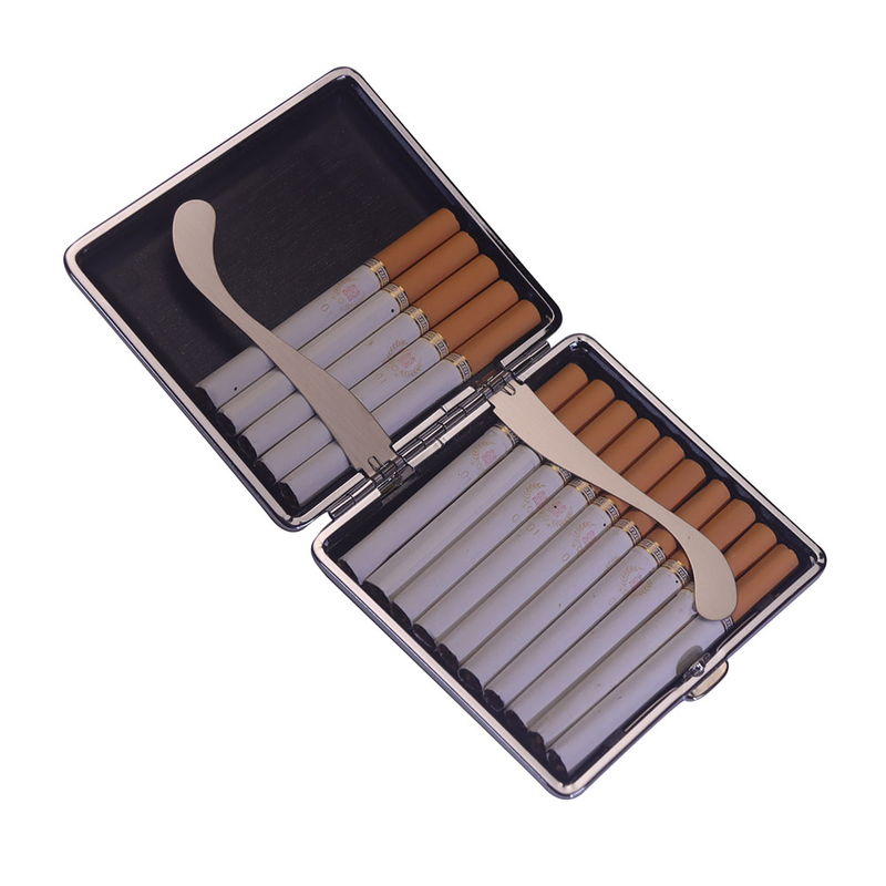 Push Open Lid Double Sided Metal Clip Metal Frame Raised Dots Plastic Sheets With Mirror 20 Cigarette Case