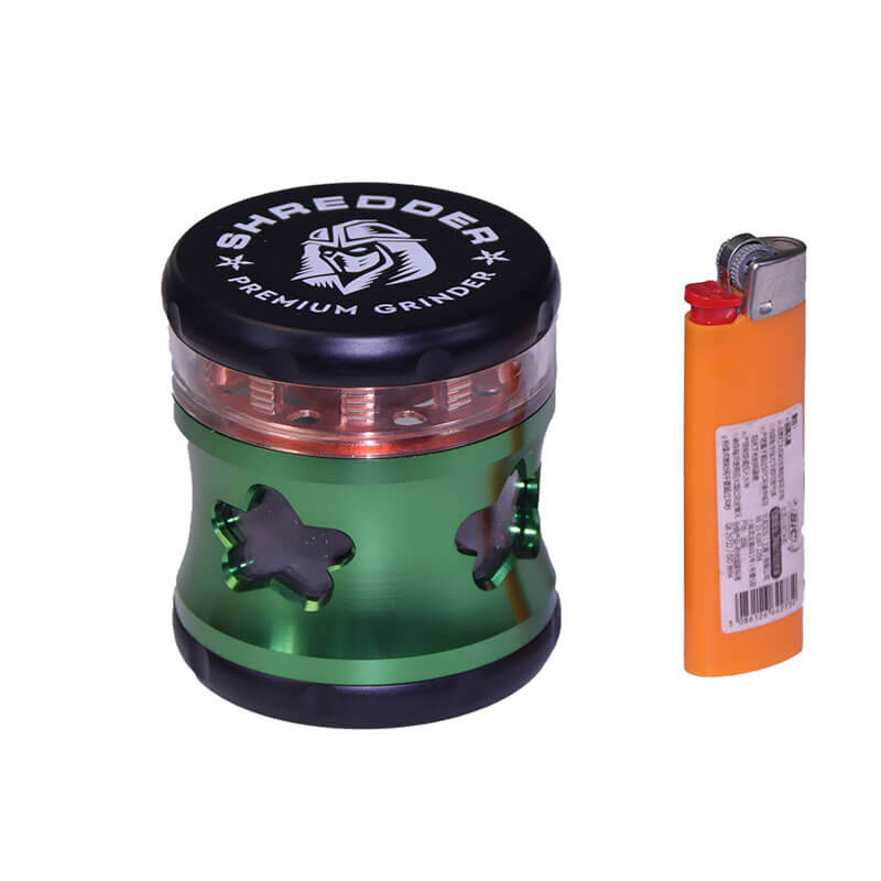 Herb Shredder 2.5 Inch Side Window 5 Pinted Stars Window 4 Layer Bamboo Shaped Teeth Herb Grinders With Gift Box