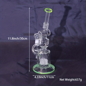 Tall 19.5" Multi-layer Filter Thickened Gear Shaped Base High Borosilicate Glass Bong with 19 Female Joint 6