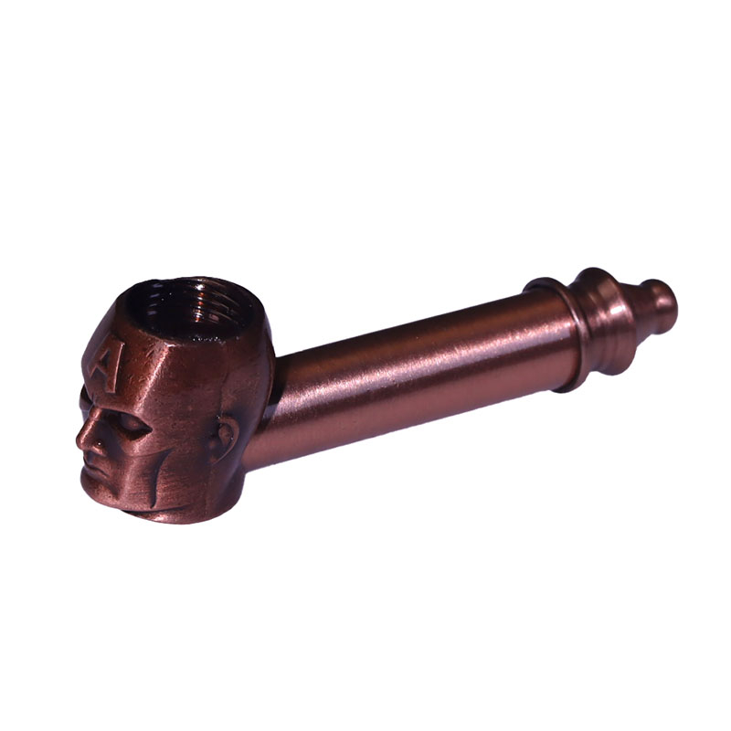 Length 3.5 Inches Bronze Antique Silver American Captain Shaped Tobacco Pipes With Stainless Steel Screen And Poker