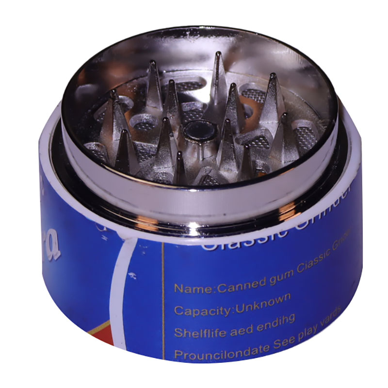Tall 3.07 Inches Chewing Gum Jar Plastic Shell Metal Pyramid Teeth 3 Parts Spice Grinders