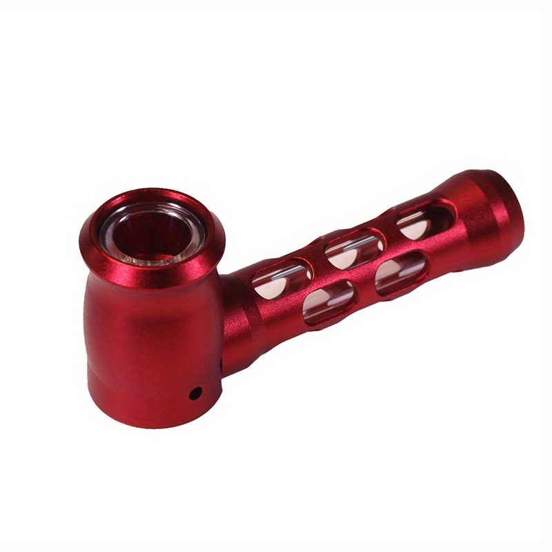 4.13 Inch Multi Color Optional Removable and Easy-to-clean Explosion Proof Glass Core Hollow-carved Design Shaped Aluminum CNC Tobacco Pipes With Pipe Screens And Pipe Cleaners