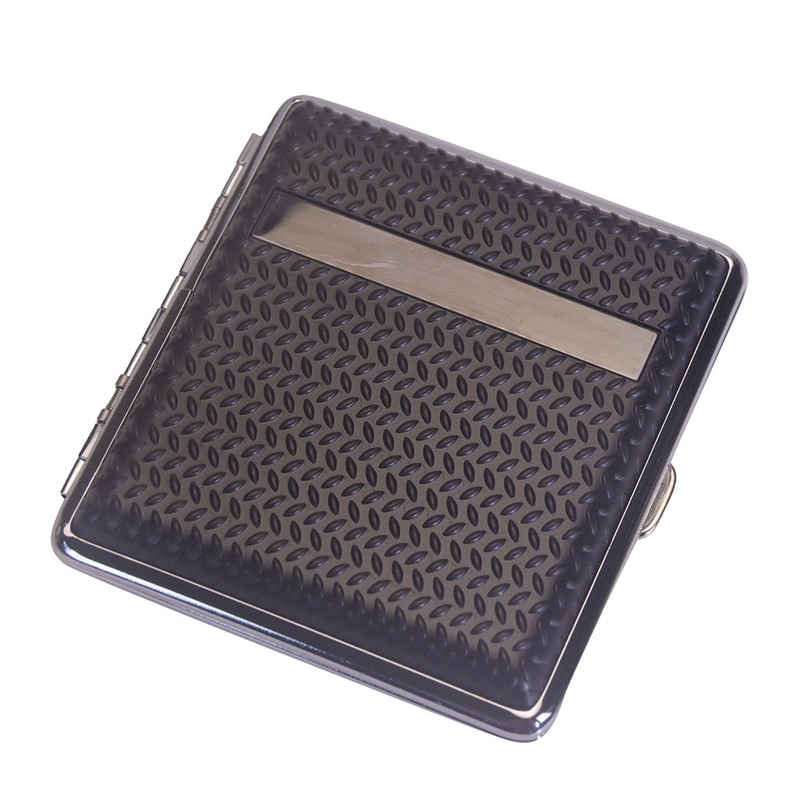 Push Open Lid Double Sided Metal Clip Metal Frame Raised Dots Plastic Sheets With Mirror 20 Cigarette Case