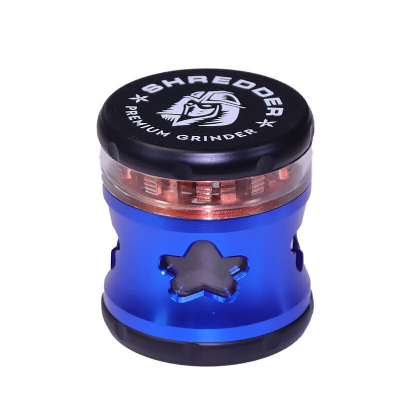 Herb Shredder 2.5 Inch Side Window 5 Pinted Stars Window 4 Layer Bamboo Shaped Teeth Herb Grinders With Gift Box