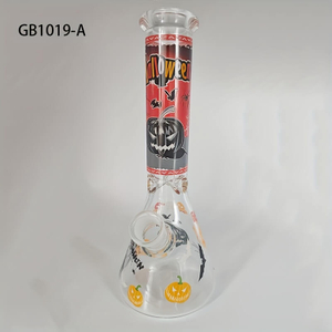 Tall 10" Hallowen Design Series Thickness 5mm High Borosilicate Beaker Glass Bong with 14 Female Joint