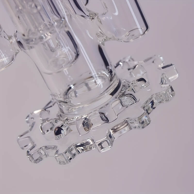 Tall 16" Rocket Shaped Multi Perculator Inside High Borosilicate Thickness Gear Shaped Base Glass Bongs with 19 Female Joint