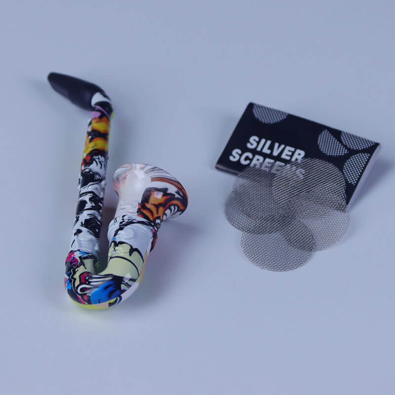 Blister Pack Novel Design 3.67 Inches Water Transfer Saxophone Shaped Zinc Alloy Tobacco Smoking Pipe With Pipe Screen Pack