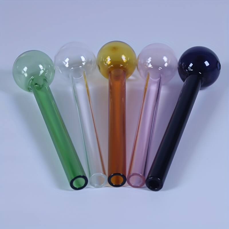 5 Pieces Per Pack Colorful 6 Inches Spherical Borosilicate Smoking Glass Oil Burners With Outdoor Shock Proof And Drop Proof Portable Plastic Box 