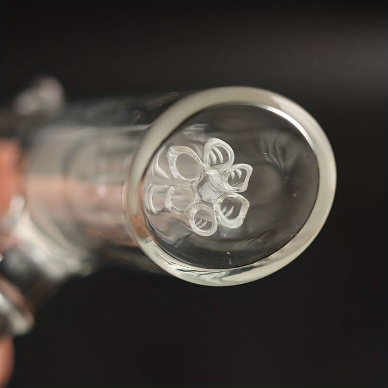 14 Standard Joint 6 Inches Transparent Borosilicate 6 Arms Perculator Inside Hammer Shaped Handhold Glass Smoking Tobacco Pipes