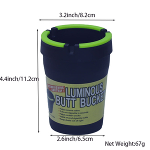 Tall 4.4 Inches Fire-resistant Glow In The Dark Extinguishing Ashtray Luminous Butt Buckets