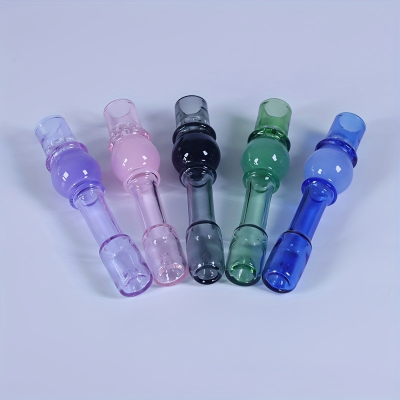 KT1026 Borosilicate Glass Chillum With 2 Functional 1.6 Inches 2 Parts Herb Grinder and Smoking Plastic Tray