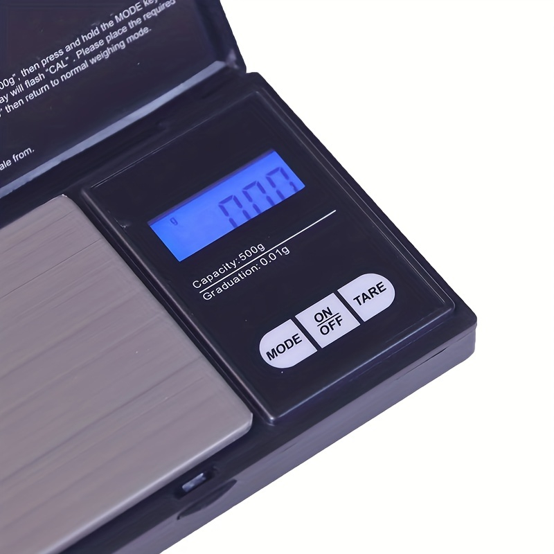 Range 0.01g to 500g Professional Mini Blue Screen Digital Scale Jewelry Pocket Scale Works For 2 PCS AAA Batteries 