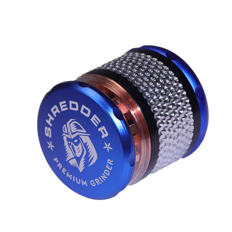 Herb Shredder 2.5 Inch Strong Magnetic Cover Cylindrical Metal Carved Aluminum Shell Visible Bamboo Strong Teeth Zinc Pepper Grinder With Gift Box