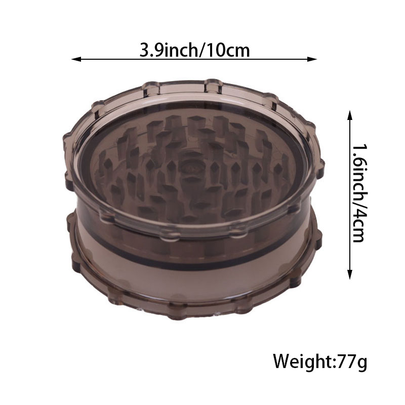 4 Inch 2 Parts Pyramid Shaped Teeth Plastic Jumbo Herb Grinders