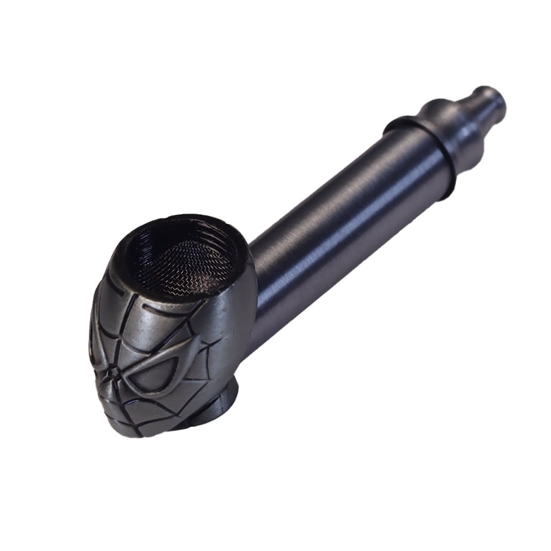 Length 3.5 Inches Bronze Antique Silver Spiderman Shaped Tobacco Pipes With Pipe Screen Pack and Stainless Steel Poker