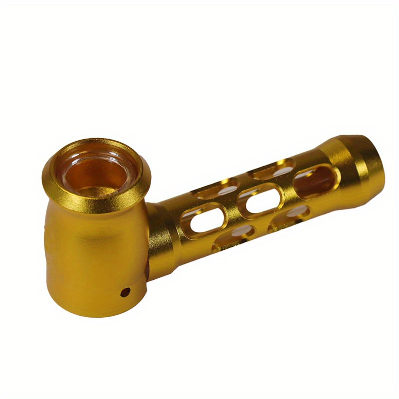4.13 Inch Multi Color Optional Removable and Easy-to-clean Explosion Proof Glass Core Hollow-carved Design Shaped Aluminum CNC Tobacco Pipes With Pipe Screens And Pipe Cleaners
