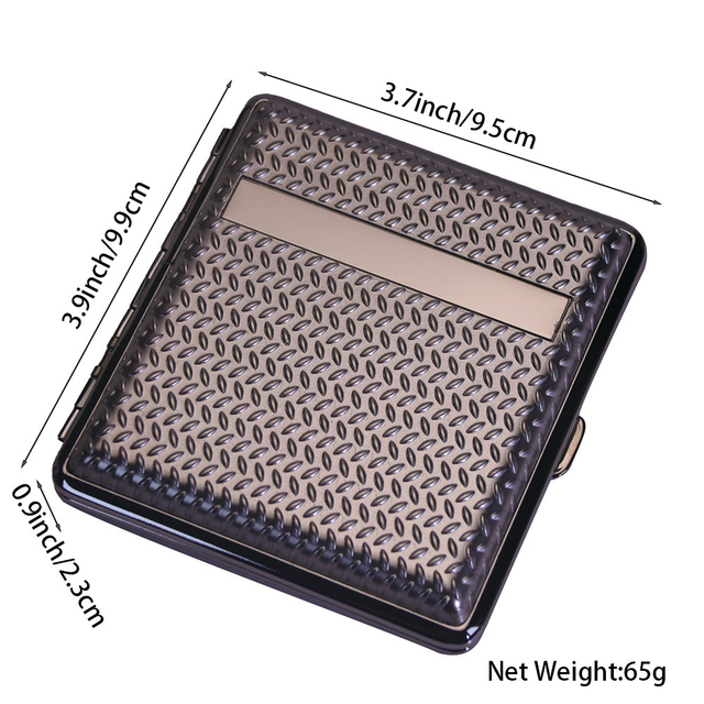 Push Open Lid Double Sided Metal Clip Metal Frame Raised Dots Plastic Sheets With Mirror 20 Cigarette Case