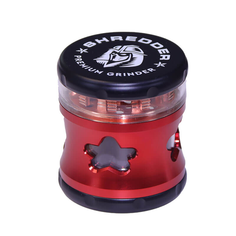 Herb Shredder 2.5 Inch Side Window 5 Pinted Stars Window 4 Layer Bamboo Shaped Teeth Herb Grinders With Gift Box