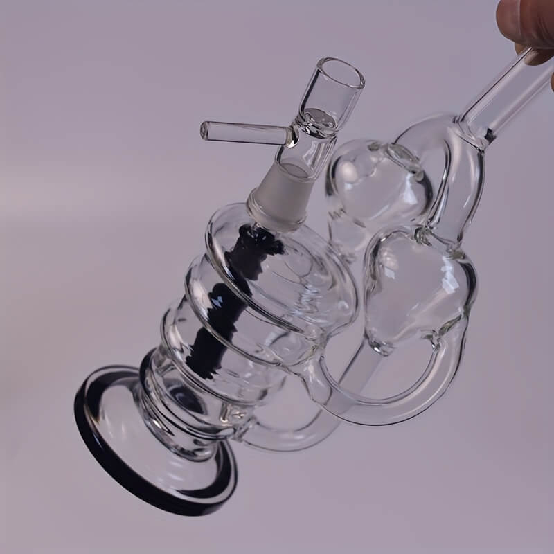 Tall 19.5" Multi-layer Filter Thickened Gear Shaped Base High Borosilicate Glass Bong with 19 Female Joint 10