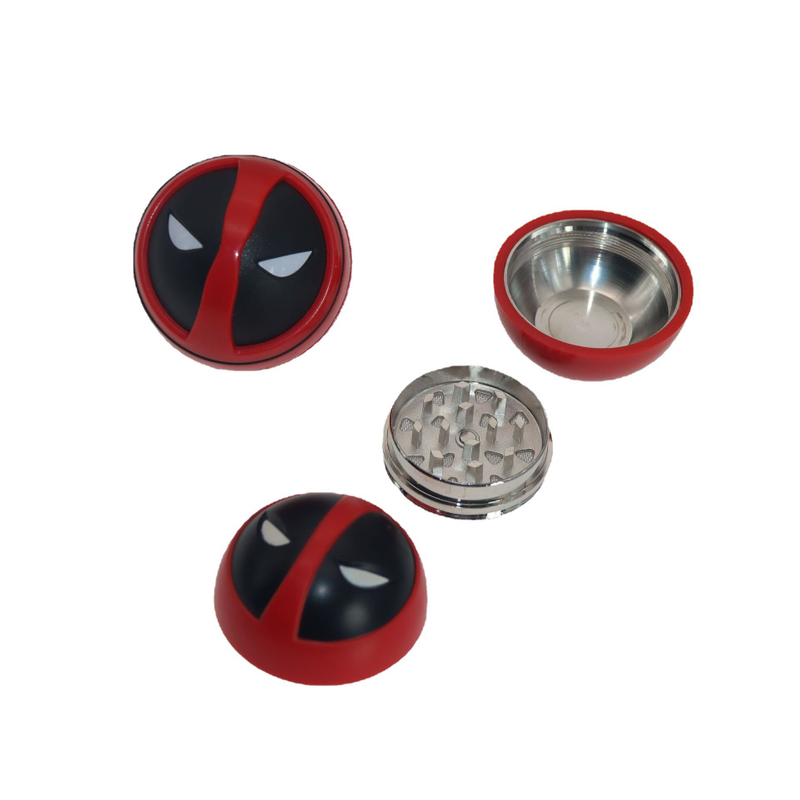 Tall 2" Marvel Deadpool Shaped 3 Parts Magic Zinc Herb Grinders