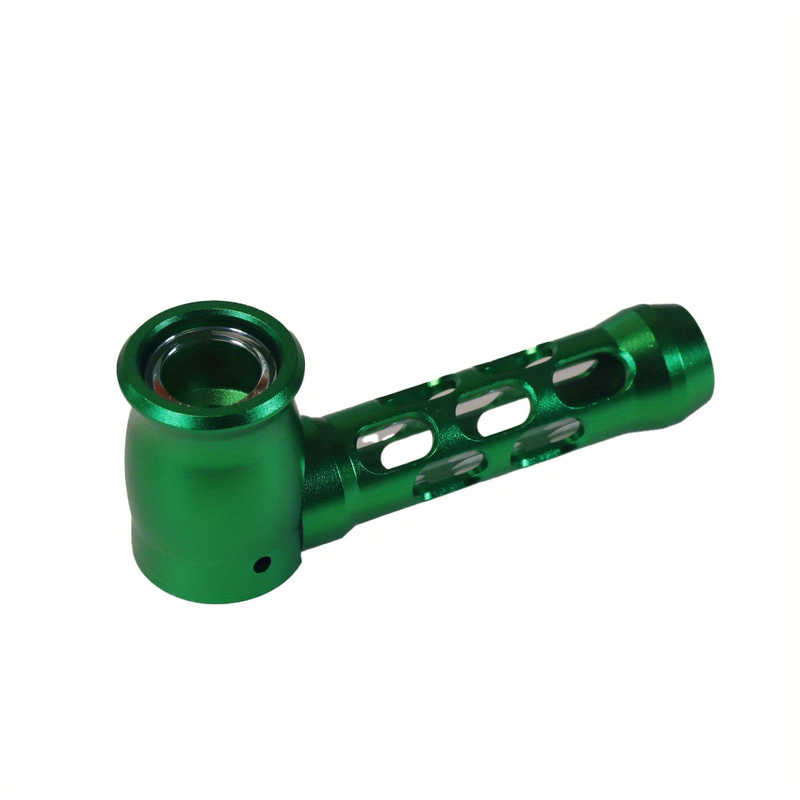 4.13 Inch Multi Color Optional Removable and Easy-to-clean Explosion Proof Glass Core Hollow-carved Design Shaped Aluminum CNC Tobacco Pipes With Pipe Screens And Pipe Cleaners