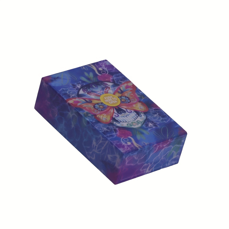 Press Type Spring Flip Top 20 Cigarette Pack 6 Side Novel Skull Design Plastic Cigarette Box