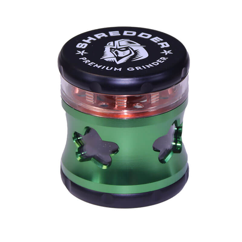 Herb Shredder 2.5 Inch Side Window 5 Pinted Stars Window 4 Layer Bamboo Shaped Teeth Herb Grinders With Gift Box